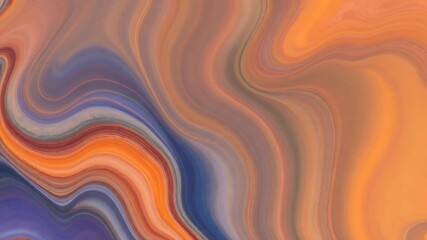 Wall Mural - Abstract swirling marble texture in warm orange, brown, and blue hues, ideal for backgrounds and design projects.