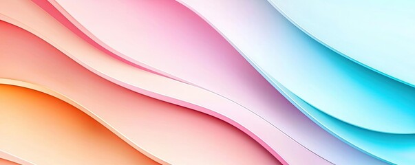Poster - Pastel abstract background idea. Abstract waves of color creating a vibrant and dynamic visual appeal.