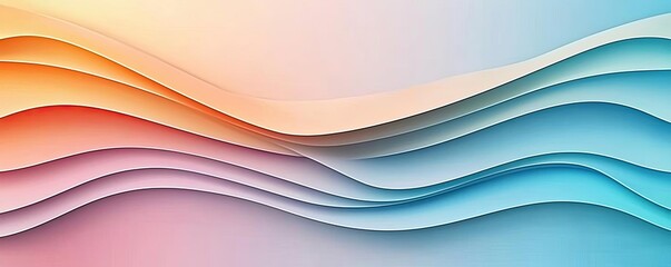 Poster - Pastel abstract background idea. Abstract waves of color blending in a dynamic and smooth design pattern.