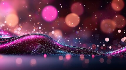 Aufkleber - Glitter abstract background concept. Abstract colorful waves with glittering lights and bokeh effects in a dreamy background.