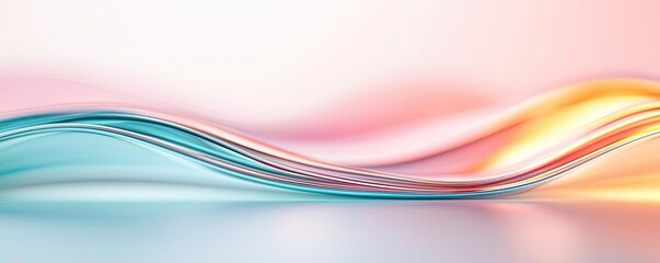 Poster - Pastel abstract background idea. A vibrant blend of colorful waves creating a smooth, abstract visual experience.
