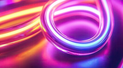 Aufkleber - Neon abstract background idea. Colorful illuminated neon tubes create vibrant abstract patterns and designs.
