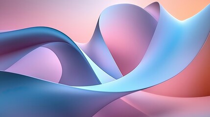 Poster - Pastel abstract background idea. Abstract soft waves of pink and blue flowing harmoniously in a modern artistic design.