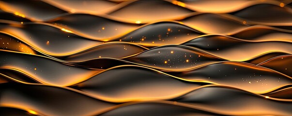 Poster - Glitter abstract background concept. Abstract golden waves create a mesmerizing and dynamic visual effect.