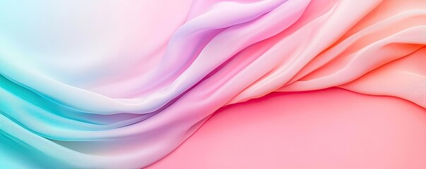 Poster - Pastel abstract background idea. Soft, flowing fabric textures with pastel colors create a calming visual effect.