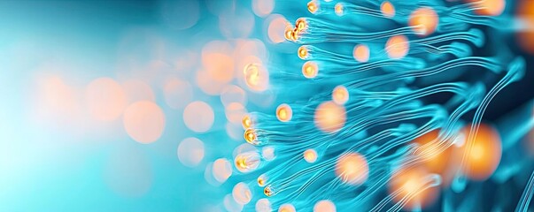 Aufkleber - Neon abstract background idea. Abstract illustration of vibrant technology fibers with glowing lights.