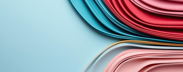 Poster - Pastel abstract background idea. Colorful layered paper textures creating a vivid abstract background.