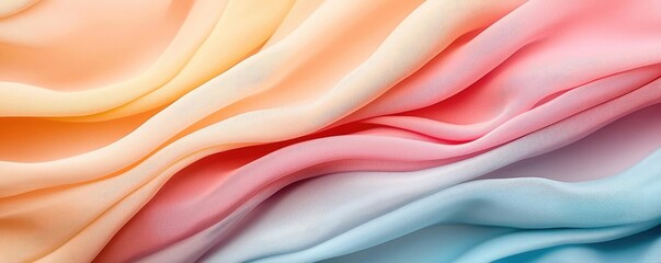Aufkleber - Pastel abstract background idea. Soft, flowing fabric in pastel colors creating a serene and elegant visual effect.