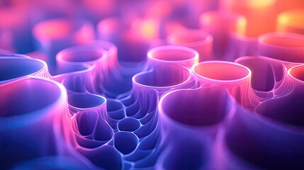 Poster - Neon abstract background idea. Abstract colorful patterns resembling fluid dynamics in a vibrant, glowing environment.