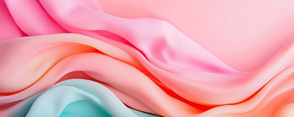 Poster - Pastel abstract background idea. Soft, flowing fabric in pastel colors creating an elegant and calming visual effect.