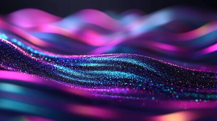 Aufkleber - Glitter abstract background concept. Vibrant waves of glitter in shades of blue and pink, creating a mesmerizing visual effect.