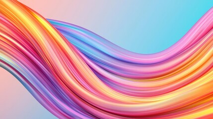 Poster - Neon abstract background idea. Vibrant abstract wave patterns in colorful hues of pink, orange, and blue.