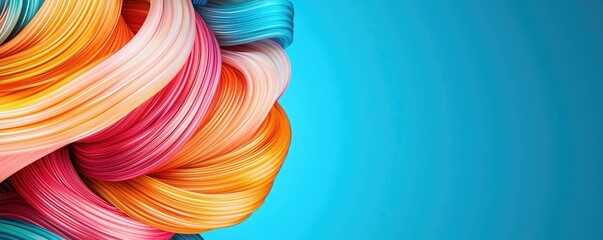 Poster - Neon abstract background idea. Vibrant and colorful abstract swirls creating a dynamic visual background.