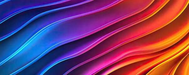 Aufkleber - Neon abstract background idea. Colorful abstract waves with vibrant hues creating a dynamic and modern visual effect.