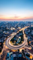 Poster - a time-lapse photo of city skyscrapers at sunset, representing the broader market conditions for inv