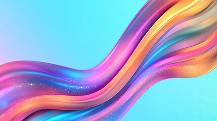 Aufkleber - Glitter abstract background concept. Vibrant abstract waves in colorful hues creating a dynamic visual effect.
