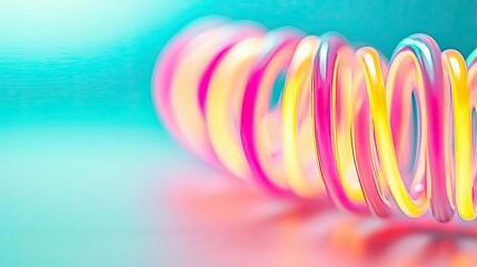 Aufkleber - Neon abstract background idea. Colorful spring toy on a vibrant background, perfect for playful and creative designs.