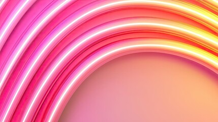 Poster - Neon abstract background idea. Vibrant neon lines blend beautifully in a gradient of pink, orange, and yellow hues.