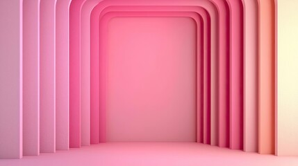 Poster - Pastel abstract background idea. Abstract pink gradient archway design for modern backgrounds and creative projects.
