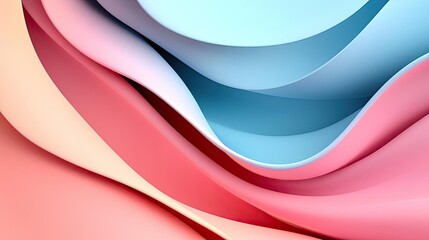 Poster - Pastel abstract background idea. Elegant waves of pastel colors blend harmoniously, creating a soothing visual effect.