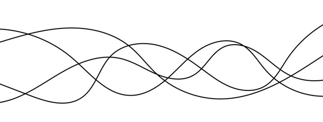 Abstract wavy thin line. Squiggle elements banner. Pattern with scribble, wiggle and undulate. Wavy and swirled brush strokes with rough edges. hand drawn scribbles. Vector illustration 