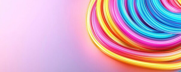Poster - Neon abstract background idea. Vibrant colorful swirls create a lively and dynamic abstract background.