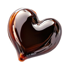 Poster - shiny heart shape design in dark brown color isolated on white background