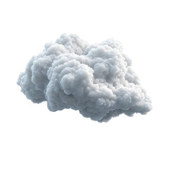 Poster - Dense Gray Smoke Cloud Isolated on White Background for Design Use