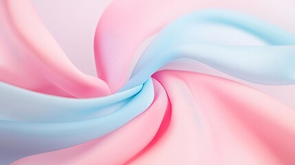 Aufkleber - Pastel abstract background idea. Soft pastel fabric swirling, showcasing a blend of pink and blue colors in motion.