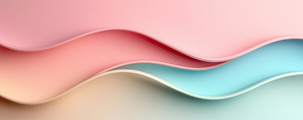 Poster - Pastel abstract background idea. Elegant abstract waves with soft pastel colors creating a soothing visual effect.