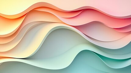 Poster - Pastel abstract background idea. Abstract wave patterns in soft pastel colors create a serene and inviting backdrop.
