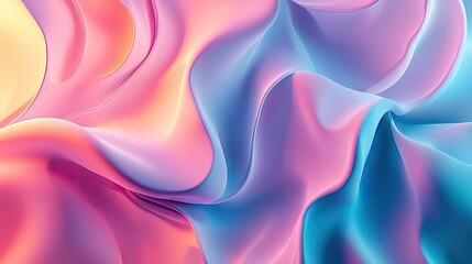 Poster - Pastel abstract background idea. A vibrant, flowing abstract fabric design with soft pastel colors and smooth textures.