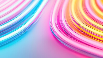 Poster - Neon abstract background idea. Vibrant curved lines in neon colors create a dynamic and modern background.