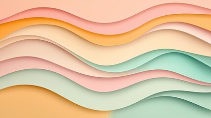 Poster - Pastel abstract background idea. Colorful abstract waves in soft tones, perfect for backgrounds and artistic designs.