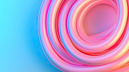 Aufkleber - Neon abstract background idea. Colorful abstract design with vibrant loops creating a sense of depth and movement.