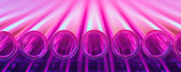 Poster - Neon abstract background idea. Colorful abstract view of glowing tubes, showcasing vibrant purple and pink hues.