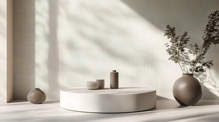 Poster - Minimalist 3D Render of Unobtrusive Background with Soft Shadows