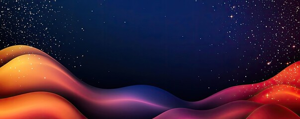 Poster - Glitter abstract background concept. Vibrant abstract wave design with colorful gradients and sparkling effects for digital use.