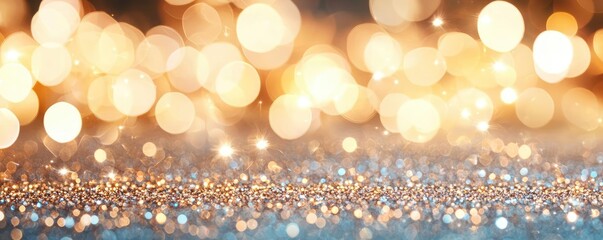 Poster - Glitter abstract background concept. A sparkling background with shimmering golden bokeh lights and glittery textures.