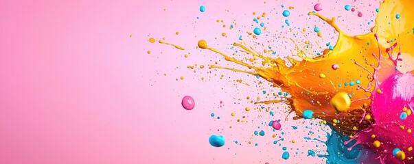 Aufkleber - Splash abstract background concept. Bright and colorful paint splashes creating a vibrant artistic background.