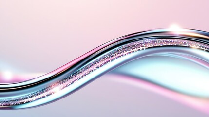 Poster - Glitter abstract background concept. Abstract wave design with colorful reflections and smooth gradients for creative projects.