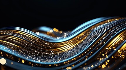 Aufkleber - Glitter abstract background concept. Abstract wave design with shimmering lights and colors in a dynamic flow.