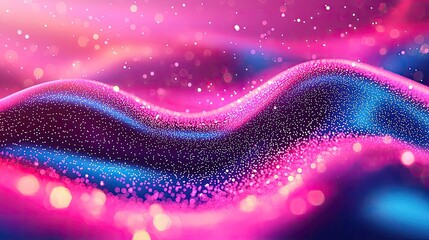 Poster - Glitter abstract background concept. Vibrant waves of color creating a mesmerizing abstract digital landscape.