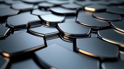 Aufkleber - Metallic abstract background concept. Close-up of metallic scales with a reflective finish and intricate patterns.