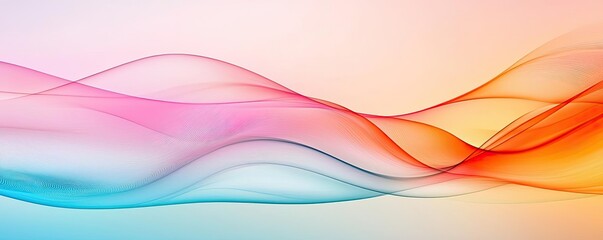 Aufkleber - Waves abstract background idea. Colorful abstract waves create a serene and dynamic visual flow.