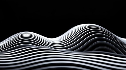 Aufkleber - Waves abstract background idea. Abstract wave patterns in monochrome creating a sense of movement and depth.