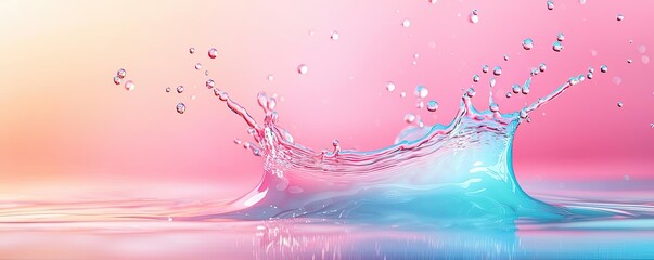 Poster - Splash abstract background concept. A vibrant splash of water against a pink and blue background creates a stunning visual.