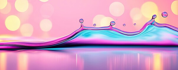 Poster - Splash abstract background concept. A vibrant blend of colorful water droplets creating a dynamic splash against a soft backdrop.