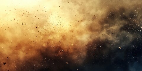 Poster - Abstract Illustration of a Natural Disaster Explosion with Dynamic Colorful Smoke and Debris Creating a Dramatic Atmospheric Effect