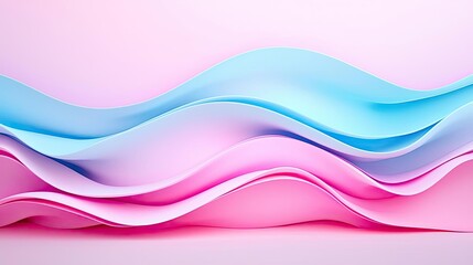 Aufkleber - Waves abstract background idea. Colorful waves of paper create a dynamic, soft ambiance in pastel hues.